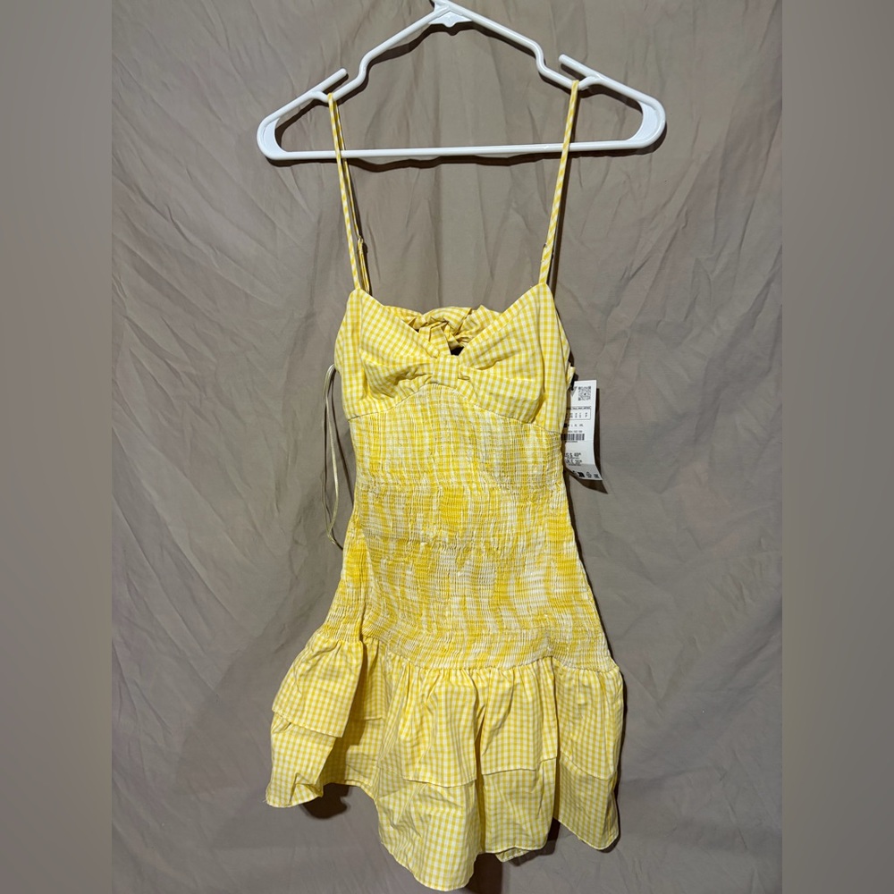 Zara Yellow Checkered Dress